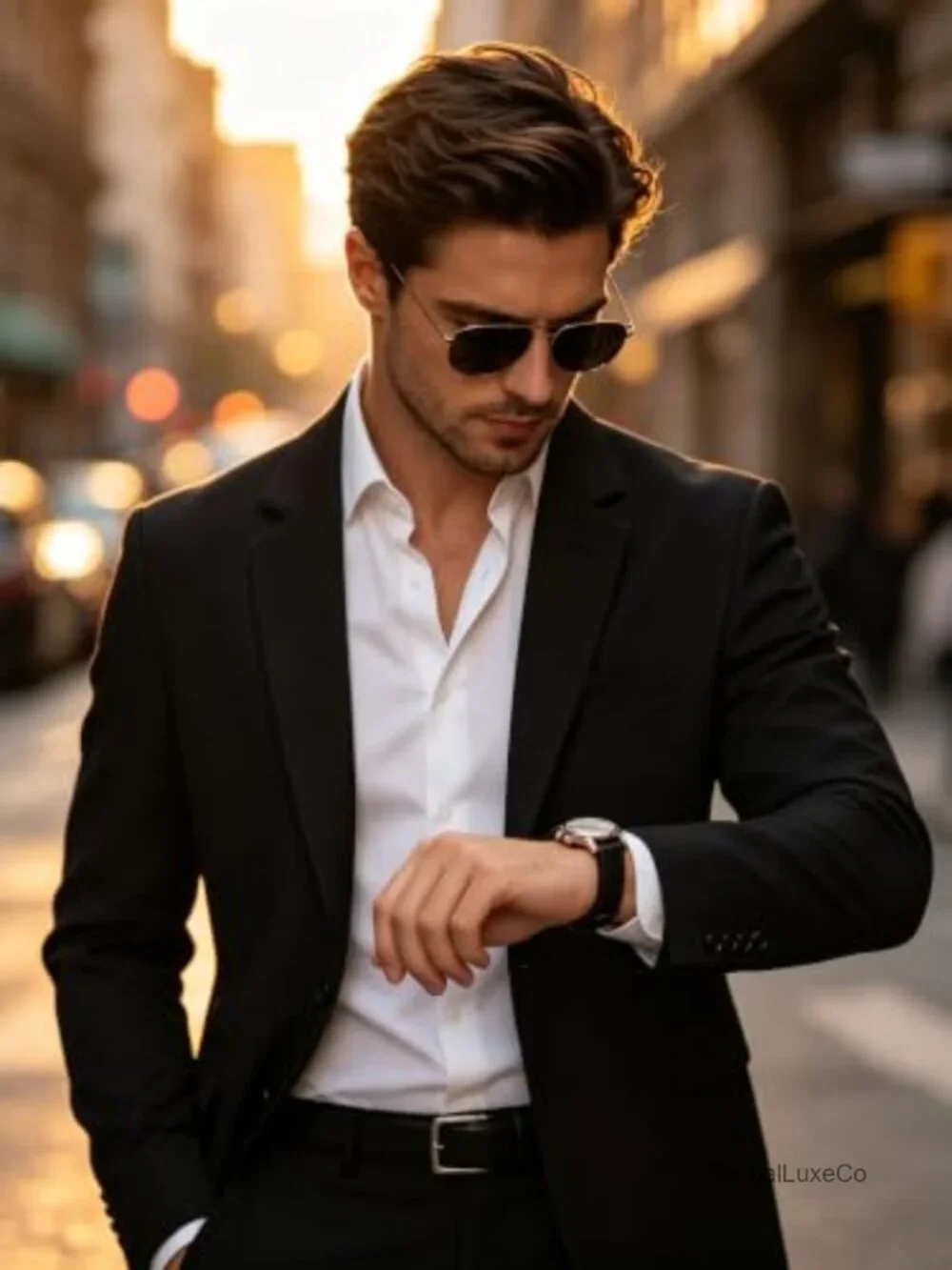 Men's Classic Fit 2-Piece Suit Notch Lapel Two Button Flap Pocket Business